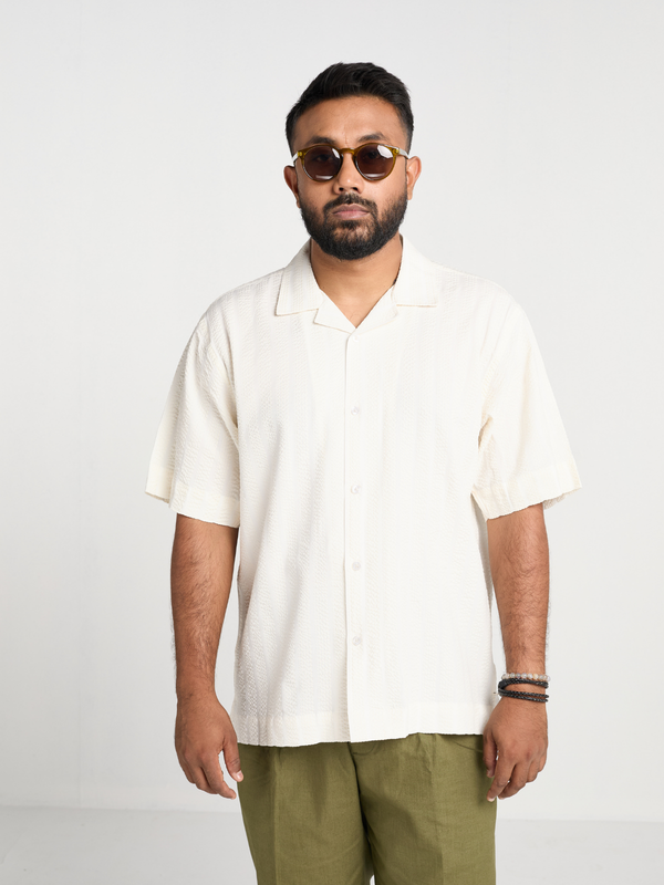 Off-White Subtle Stripe Cuban Shirt